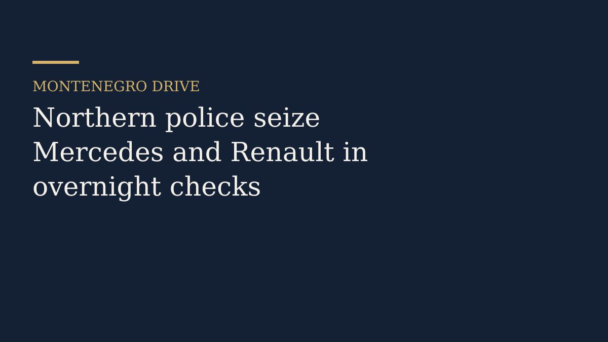 Night roadside checkpoint with cars stopped on a mountain road